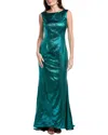 Rene Ruiz Strapless Lace Column Gown In Green