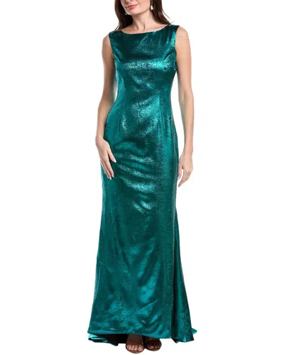 Rene Ruiz Strapless Lace Column Gown In Green