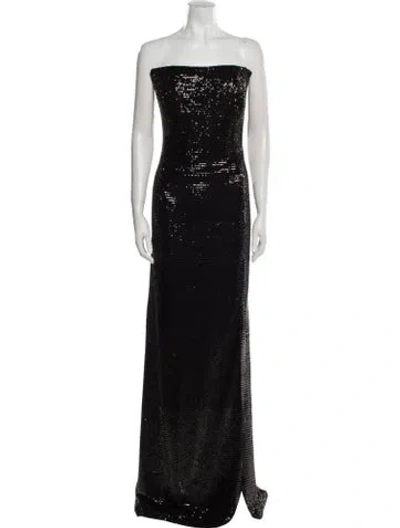 Pre-owned Rene Ruiz Strapless Long Dress In Black