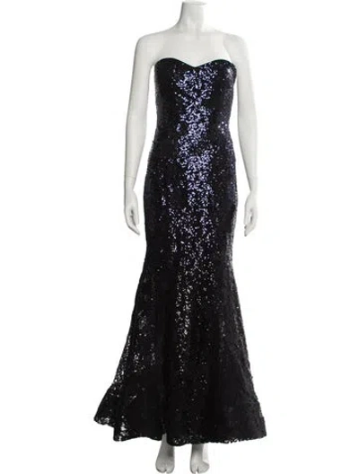 Pre-owned Rene Ruiz Strapless Long Dress In Black
