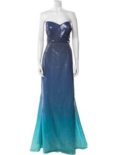 Pre-owned Rene Ruiz Strapless Long Dress In Blue