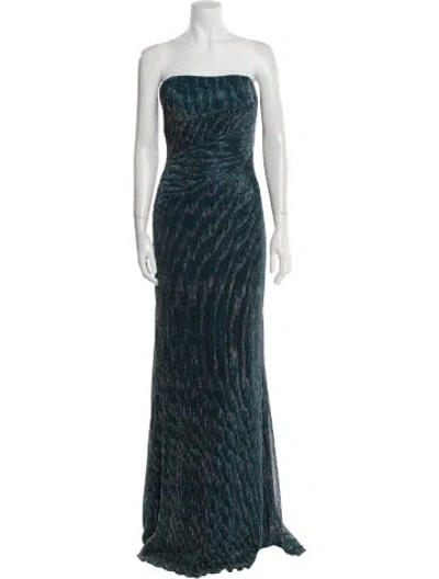 Pre-owned Rene Ruiz Strapless Long Dress In Blue