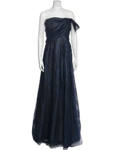 Pre-owned Rene Ruiz Strapless Long Dress In Blue