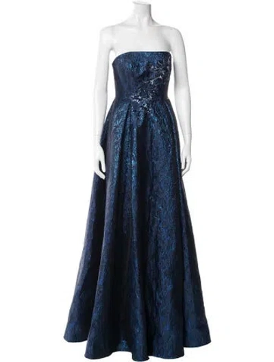 Pre-owned Rene Ruiz Strapless Long Dress In Blue