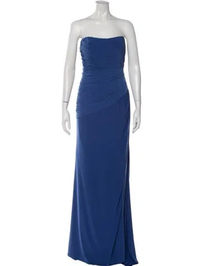 Pre-owned Rene Ruiz Strapless Long Dress In Blue