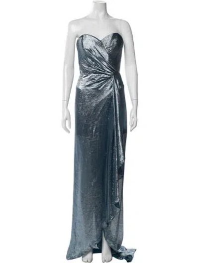 Pre-owned Rene Ruiz Strapless Long Dress In Blue