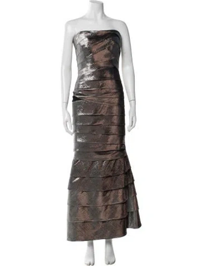 Pre-owned Rene Ruiz Strapless Long Dress In Brown