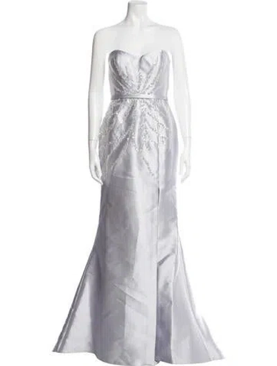 Pre-owned Rene Ruiz Strapless Long Dress In Gray