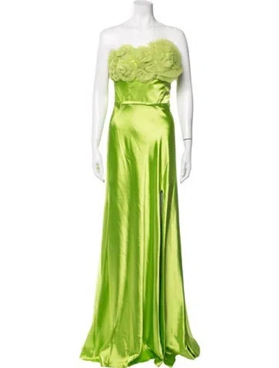 Pre-owned Rene Ruiz Strapless Long Dress In Green