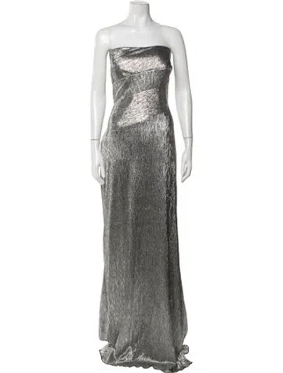 Pre-owned Rene Ruiz Strapless Long Dress In Grey