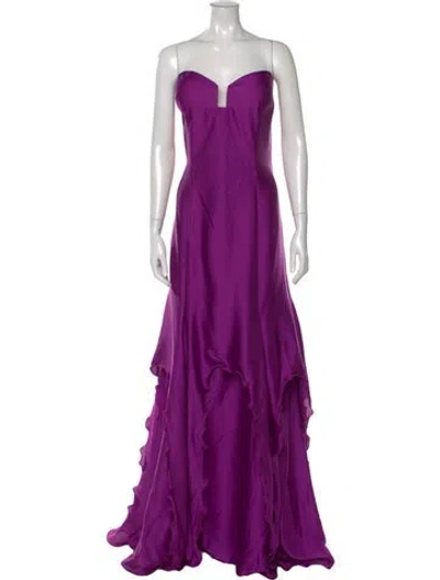 Pre-owned Rene Ruiz Strapless Long Dress In Purple