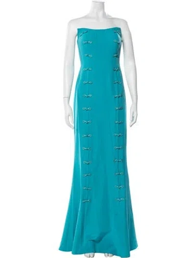Pre-owned Rene Ruiz Strapless Long Dress W/ Tags In Blue