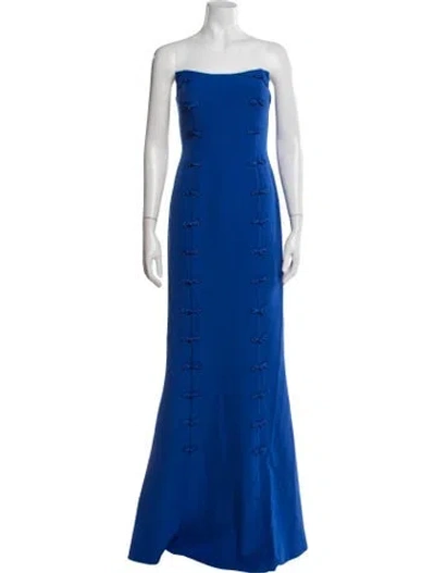 Pre-owned Rene Ruiz Strapless Long Dress W/ Tags In Blue