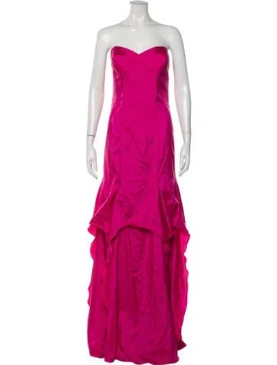 Pre-owned Rene Ruiz Strapless Long Dress W/ Tags In Pink
