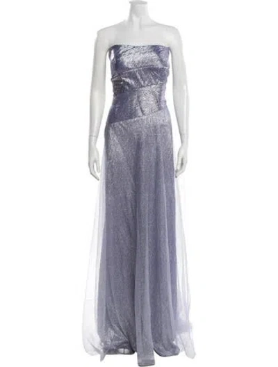 Pre-owned Rene Ruiz Strapless Long Dress W/ Tags In Purple