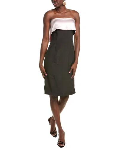 RENE RUIZ RENE RUIZ STRAPLESS MIKADO & CREPE COCKTAIL DRESS