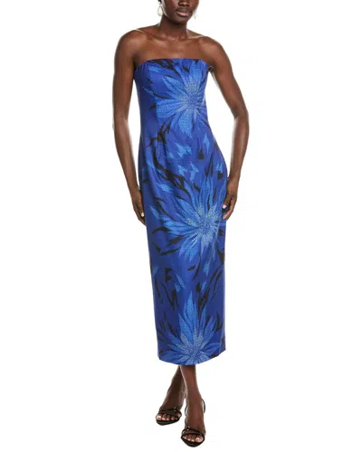 Rene Ruiz Strapless Straight Across Midi Dress In Multi