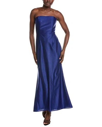 Rene Ruiz Strapless Tea Length Midi Dress In Purple