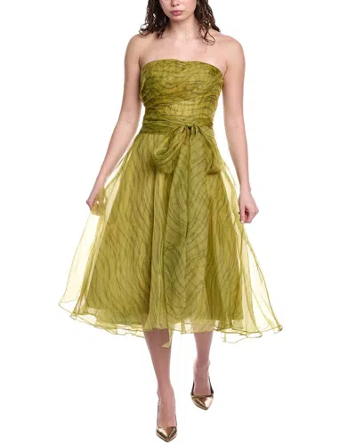 Rene Ruiz Stripe Midi Dress In Green