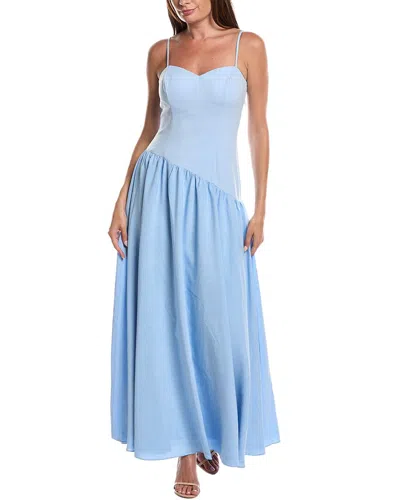 Rene Ruiz Sweetheart Colorblock Drop-waist Maxi Dress In Blue