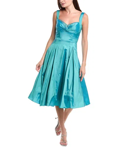 Rene Ruiz Taffeta Cocktail Dress In Blue