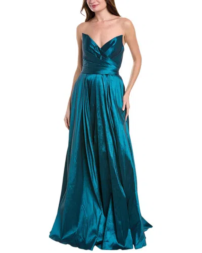 Rene Ruiz Organza Gown In Green