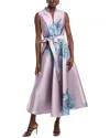 Rene Ruiz Tie Waist Gown In Multi