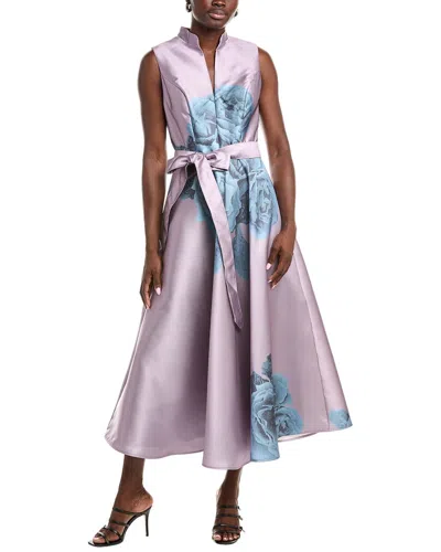 Rene Ruiz Tie Waist Gown In Multi
