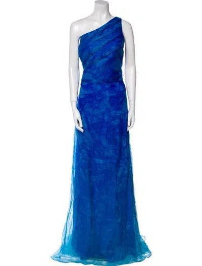 Pre-owned Rene Ruiz Tie-dye Print Long Dress In Blue
