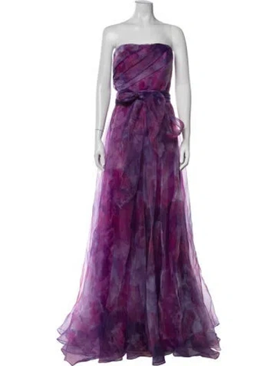Pre-owned Rene Ruiz Tie-dye Print Long Dress In Purple