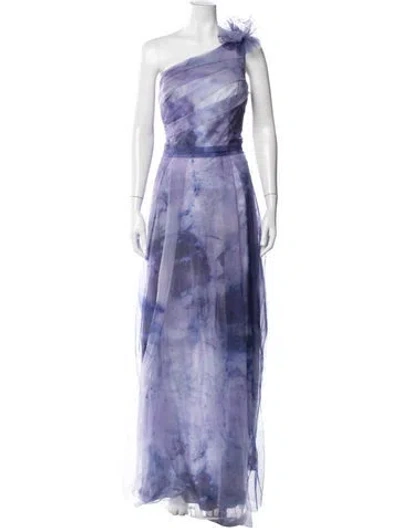 Pre-owned Rene Ruiz Tie-dye Print Long Dress W/ Tags In Purple
