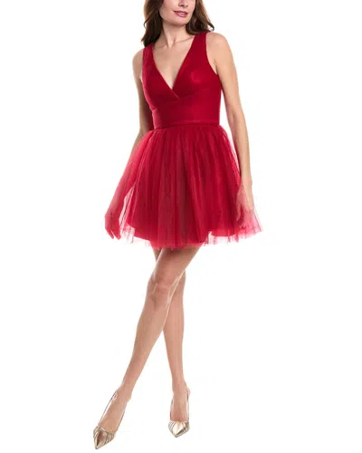 Rene Ruiz Tulle Cocktail Dress In Red