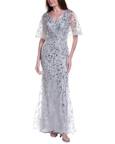 Rene Ruiz Tulle Gown In Silver