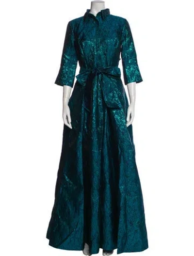 Pre-owned Rene Ruiz Turtleneck Long Dress W/ Tags In Blue