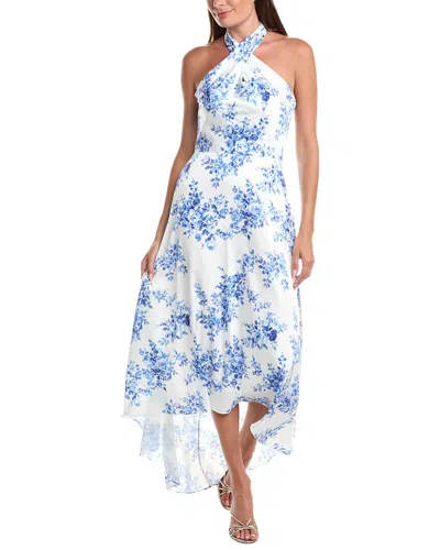 Rene Ruiz Twist Neckline Dress In Blue