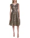 Rene Ruiz V-neck Cap Sleeve A-line Cocktail Dress In Multi