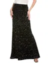 Rene Ruiz Velvet Sequin Skirt In Black
