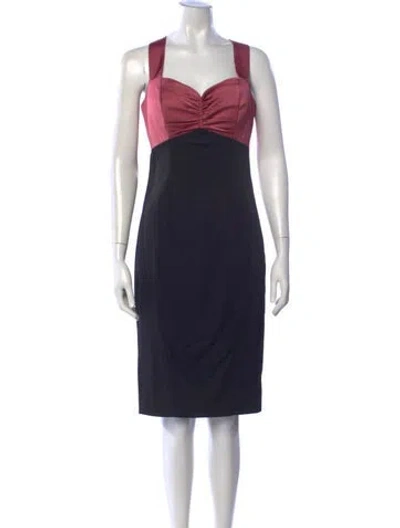 Pre-owned Rene Ruiz V-neck Knee-length Dress W/ Tags In Blue