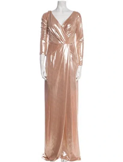 Pre-owned Rene Ruiz V-neck Long Dress