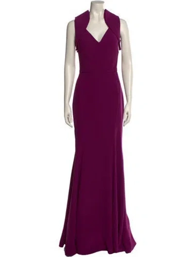 Pre-owned Rene Ruiz V-neck Long Dress In Purple