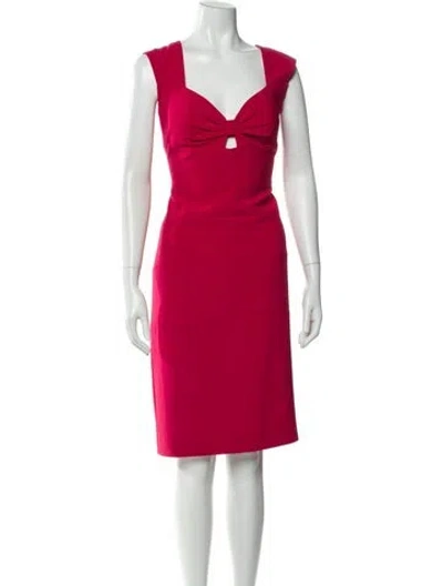 Pre-owned Rene Ruiz V-neck Long Dress In Red