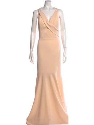 Pre-owned Rene Ruiz V-neck Long Dress W/ Tags In Orange