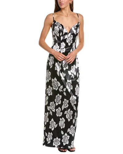 Rene Ruiz V-neck Slip Gown In Black