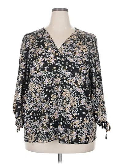 Pre-owned Renee C 3/4 Sleeve Blouse In Black