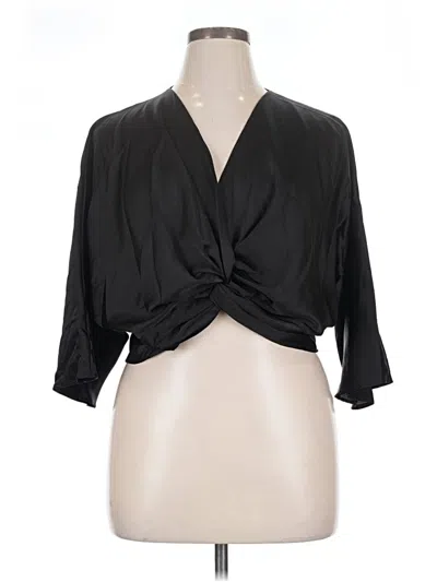 Pre-owned Renee C 3/4 Sleeve Blouse In Black