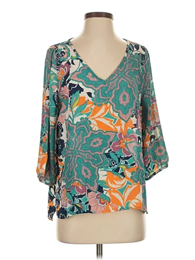 Pre-owned Renee C 3/4 Sleeve Blouse In Blue