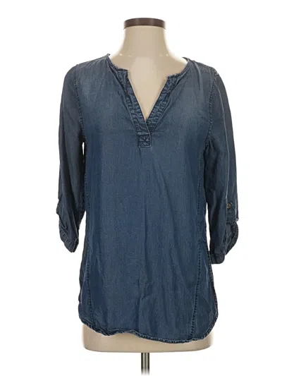 Pre-owned Renee C 3/4 Sleeve Blouse In Blue