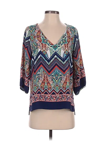 Pre-owned Renee C 3/4 Sleeve Blouse In Blue