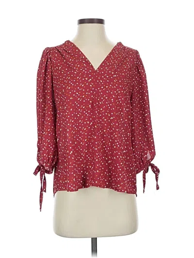 Pre-owned Renee C 3/4 Sleeve Blouse In Burgundy