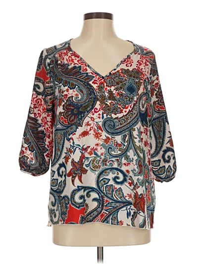 Pre-owned Renee C 3/4 Sleeve Blouse In Gray